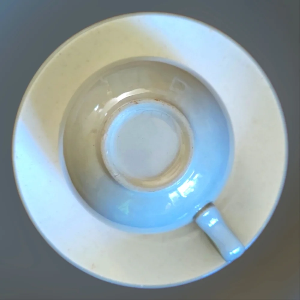 1 Vtg Midcentury 1950's Harkerware Stoneware Tea Cup/Saucer Oven Proof
